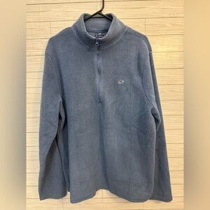 Vineyard Vines Men's Textured Blue 3/4 Zip Sweater